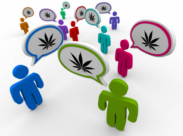 Marijuana Cannabis Pot Weed People Talking Speech Bubbles 3d Illustration Marijuana Cannabis Pot Weed People Talking Speech Bubbles 3d Illustration
